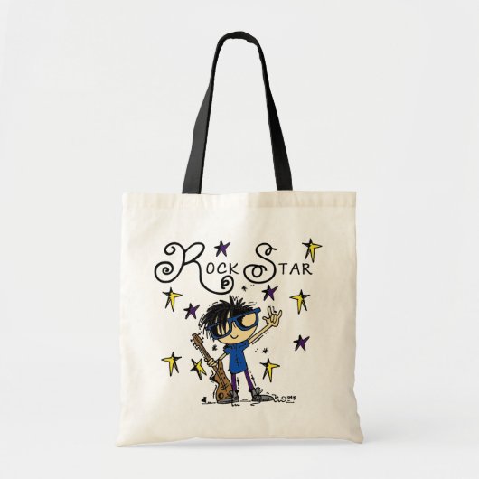 Black Hair Boy Rock Star Tote Bag (Voorkant)