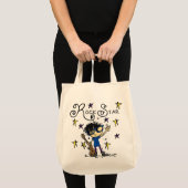 Black Hair Boy Rock Star Tote Bag (Voorkant (product))