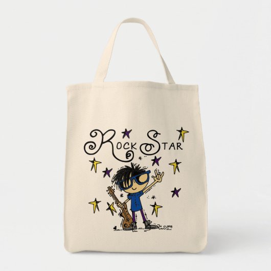 Black Hair Boy Rock Star Tote Bag (Voorkant)