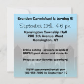 Black Hair Boy Super Hero Birthday Invitation Kaart (Achterkant)