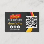 Black Hair Braiding Salon Verbind met ons QR-code Visitekaartje (Voorkant)
