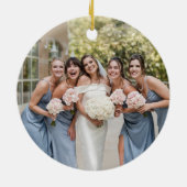 Black Hair Bridesmaid Gown Red Wedding Keramisch Ornament (Achterkant)