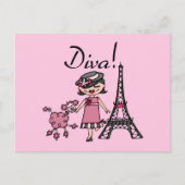 Black Hair Diva Briefkaart (Voorkant)
