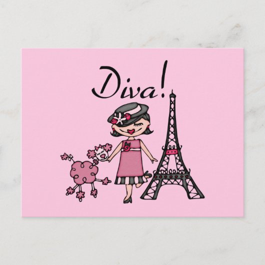 Black Hair Diva Briefkaart (Voorkant)