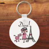 Black Hair Diva Sleutelhanger (Voorkant)