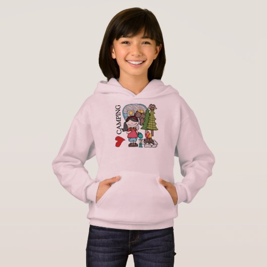 Black Hair Girl I Love Camping (Voorkant volledig)