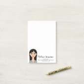 Black Hair Girl Illustratie Custom Makeup Artist Post-it® Notes (Op bureau)
