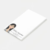 Black Hair Girl Illustratie Custom Makeup Artist Post-it® Notes (Schuin)
