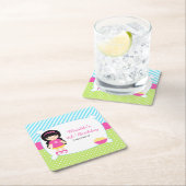 Black Hair Girl Slumber Party Kartonnen Onderzetters (Insitu)