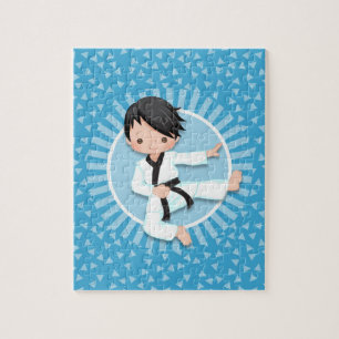 Black Hair Karate Boy Judo Martial Arts Legpuzzel