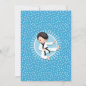 Black Hair Karate Judo Boys Birthday Uitnodiging (Achterkant)