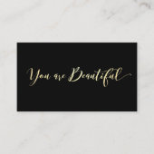 Black Hair Salon Appointment Herinder Gold Script Afsprakenkaartje (Voorkant)