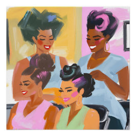 Black Hair Salon Art Perfect Poster