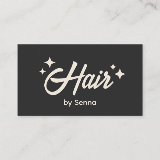Black Hair Stylist Retro Stars Visitekaartje (Voorkant)