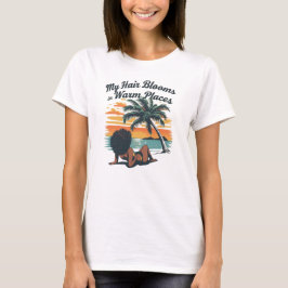 Black Hair Summer Beach Afro Custom Tee T-shirt