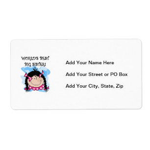 Black Hair World's Best Big Sister Gifts Etiket