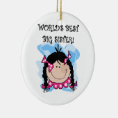 Black Hair World's Best Big Sister Gifts Keramisch Ornament (Rechts)