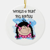 Black Hair World's Best Big Sister Gifts Keramisch Ornament (Voorkant)