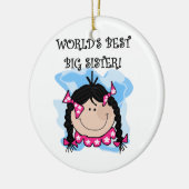 Black Hair World's Best Big Sister Gifts Keramisch Ornament (Links)