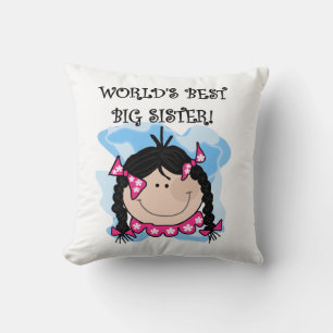 Black Hair World's Best Big Sister Gifts Kussen