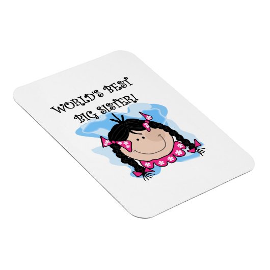 Black Hair World's Best Big Sister Gifts Magneet (Rechterzijde)