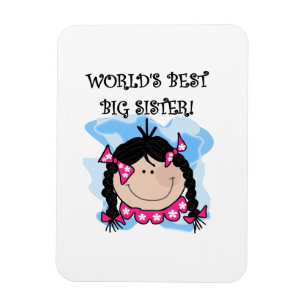 Black Hair World's Best Big Sister Gifts Magneet