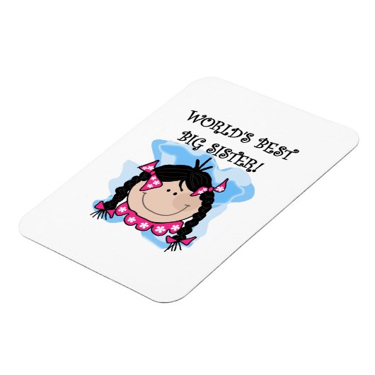 Black Hair World's Best Big Sister Gifts Magneet (Linkerzijde)