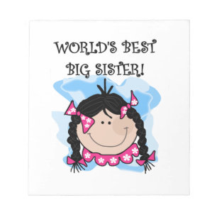 Black Hair World's Best Big Sister Gifts Notitieblok