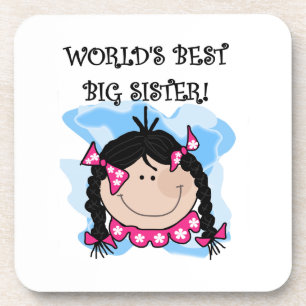 Black Hair World's Best Big Sister Gifts Onderzetter