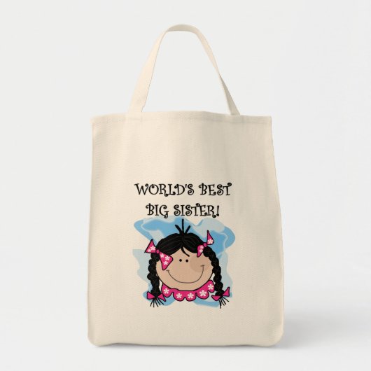 Black Hair World's Best Big Sister Tshirts Tote Bag (Voorkant)