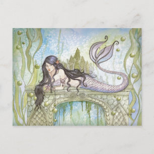 BLACK HAIRED MERMAID BRIEFKAART
