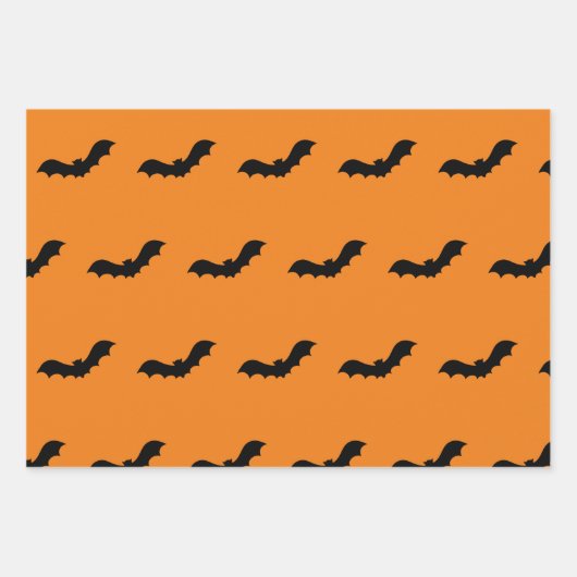 Black Halloween Bats Inpakpapier Vel (Voorkant 3)