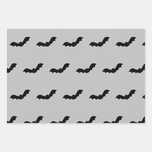 Black Halloween Bats Inpakpapier Vel (Voorkant 2)