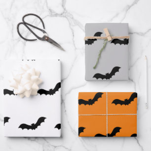 Black Halloween Bats Inpakpapier Vel