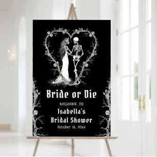 Black Halloween Bride or Die Vrijgezellenfeest Wel Poster
