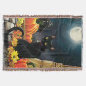 Black Halloween Cat Deken (Voorkant)