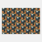 Black Halloween Cat Inpakpapier Vel (Voorkant 3)