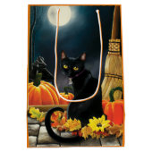 Black Halloween Cat Medium Cadeauzakje (Achterkant)