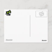 Black Halloween Cat met schedel Briefkaart (Achterkant)
