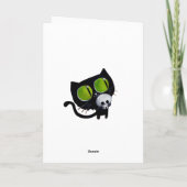Black Halloween Cat met schedel Kaart (Achterkant)
