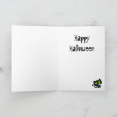 Black Halloween Cat met schedel Kaart (Binnen)
