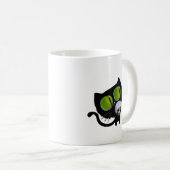 Black Halloween Cat met schedel Koffiemok (Voorkant rechts)