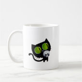 Black Halloween Cat met schedel Koffiemok (Links)