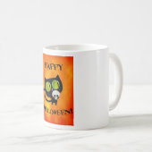 Black Halloween Cat met schedel Koffiemok (Voorkant rechts)