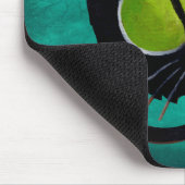 Black Halloween Cat met schedel Muismat (Hoek)