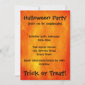 Black Halloween Cat met Skull Party Invitation Kaart (Achterkant)