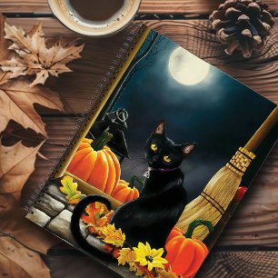 Black Halloween Cat Notitieboek