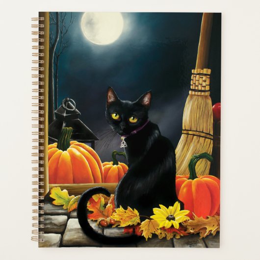 Black Halloween Cat Planner (Voorkant)