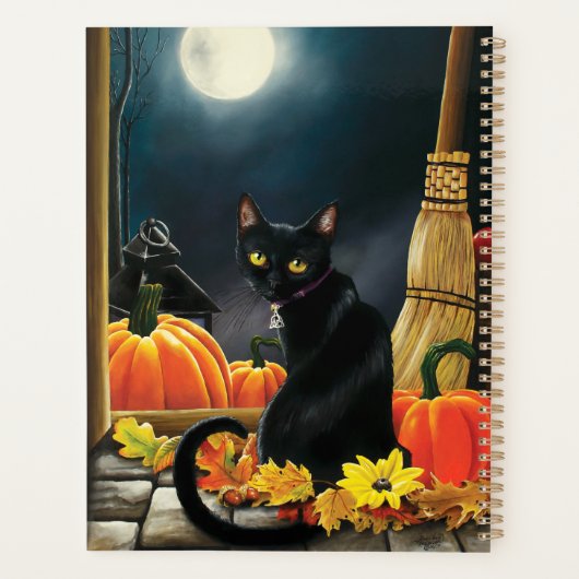 Black Halloween Cat Planner (Achterkant)