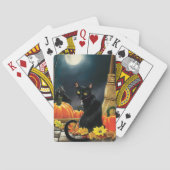 Black Halloween Cat Pokerkaarten (Achterkant)